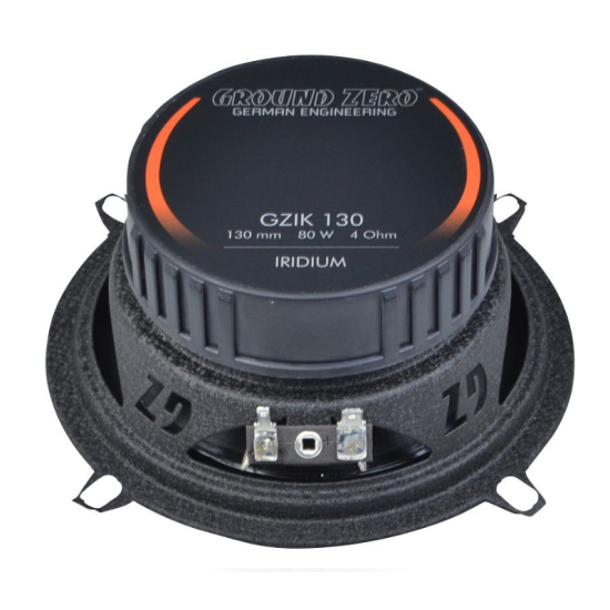 Ground Zero GZIC 130.2 2-drożny zestaw głośnikowy o średnicy woofera 130 mm. Moc woofera 90 W RMS